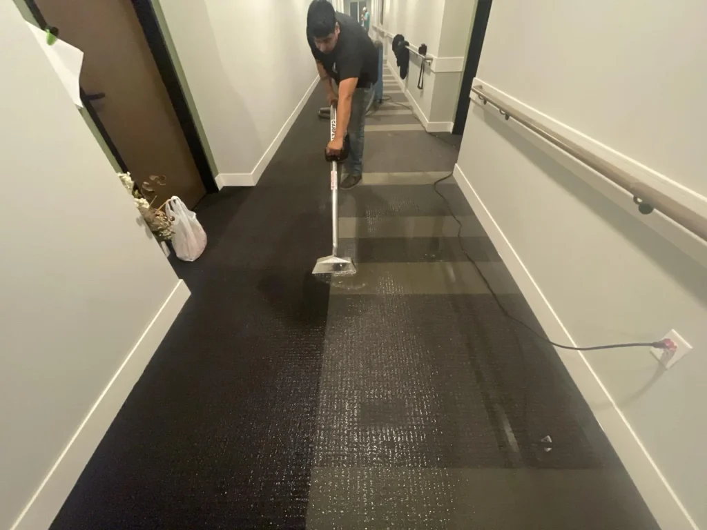 Service Restoration technician performing commercial water extraction